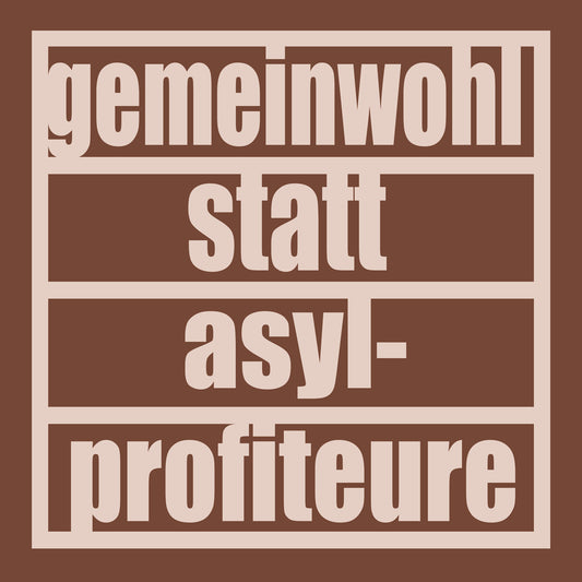 50 Aufkleber „Gemeinwohl statt Asylprofiteure“