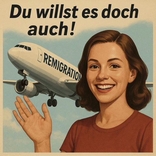 50 Aufkleber „Remigration - Du willst es doch auch!“